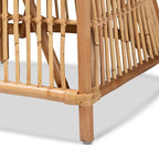 Fauteuil bohème en rotin blanc et marron naturel – 1 place