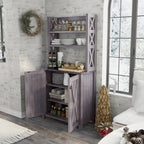 Meuble de cuisine pour micro-ondes multi-étagères en bois rustique Figg par Furniture of America