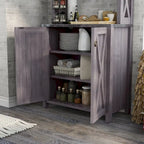 Meuble de cuisine pour micro-ondes multi-étagères en bois rustique Figg par Furniture of America