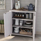 Meuble de cuisine pour micro-ondes multi-étagères en bois rustique Figg par Furniture of America