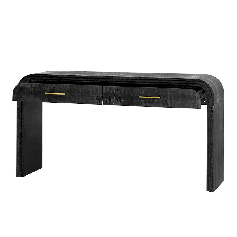 Console Rétro Irrésistible : Style Ouvert, Deux Tiroirs Supérieurs