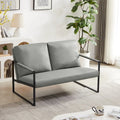 Fauteuil d'appoint en similicuir avec dossier rembourré – Gris / Marron clair / Orange, 1 place