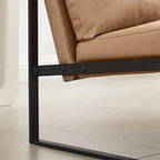 Fauteuil d'appoint en similicuir avec dossier rembourré – Gris / Marron clair / Orange, 1 place