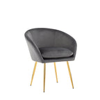 Porthos Home Lakia Chaises de salle à manger, revêtement en velours, pieds en métal doré