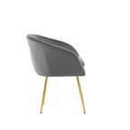 Porthos Home Lakia Chaises de salle à manger, revêtement en velours, pieds en métal doré