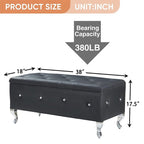 Banc de rangement ottoman de luxe, ottoman à couvercle rabattable en PU