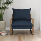 Fauteuil d'appoint en lin – Ivoire / Marine, 1 place