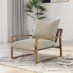 Fauteuil d'appoint en lin – Ivoire / Marine, 1 place