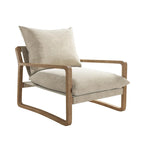 Fauteuil d'appoint en lin – Ivoire / Marine, 1 place