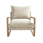 Fauteuil d'appoint en lin – Ivoire / Marine, 1 place