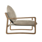Fauteuil d'appoint en lin – Ivoire / Marine, 1 place