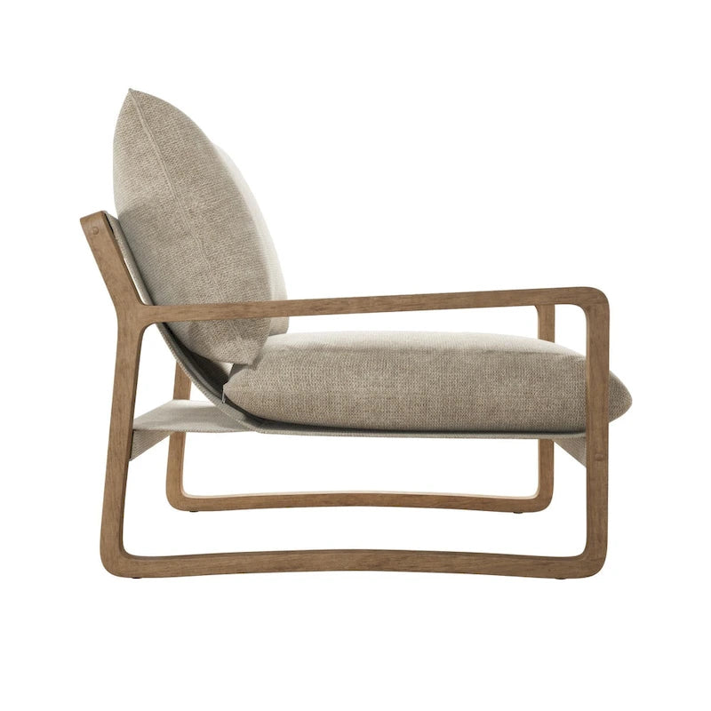 Fauteuil d'appoint en lin – Ivoire / Marine, 1 place