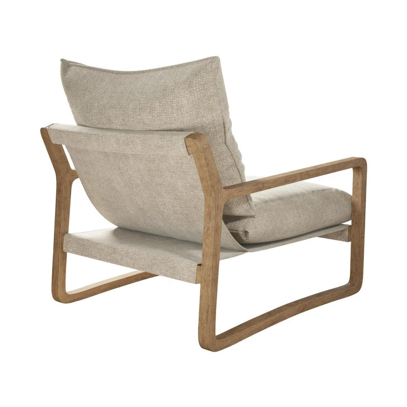 Fauteuil d'appoint en lin – Ivoire / Marine, 1 place