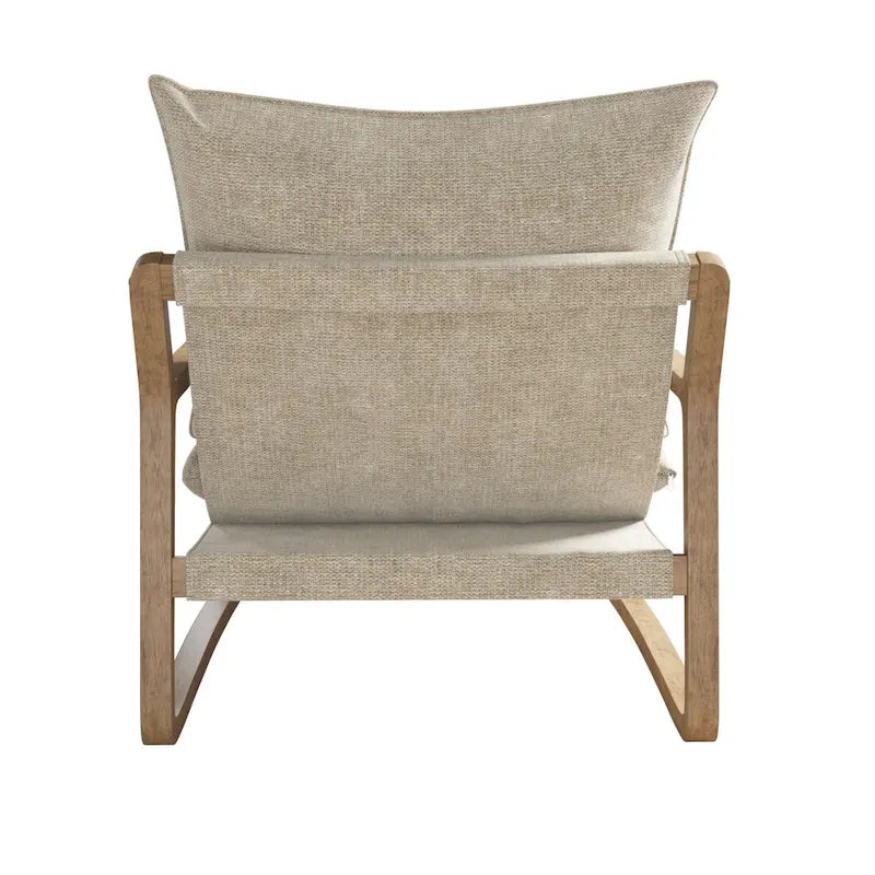 Fauteuil d'appoint en lin – Ivoire / Marine, 1 place