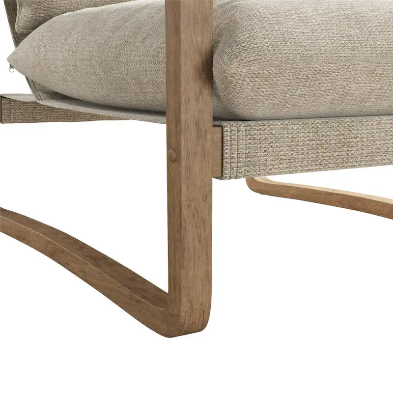Fauteuil d'appoint en lin – Ivoire / Marine, 1 place