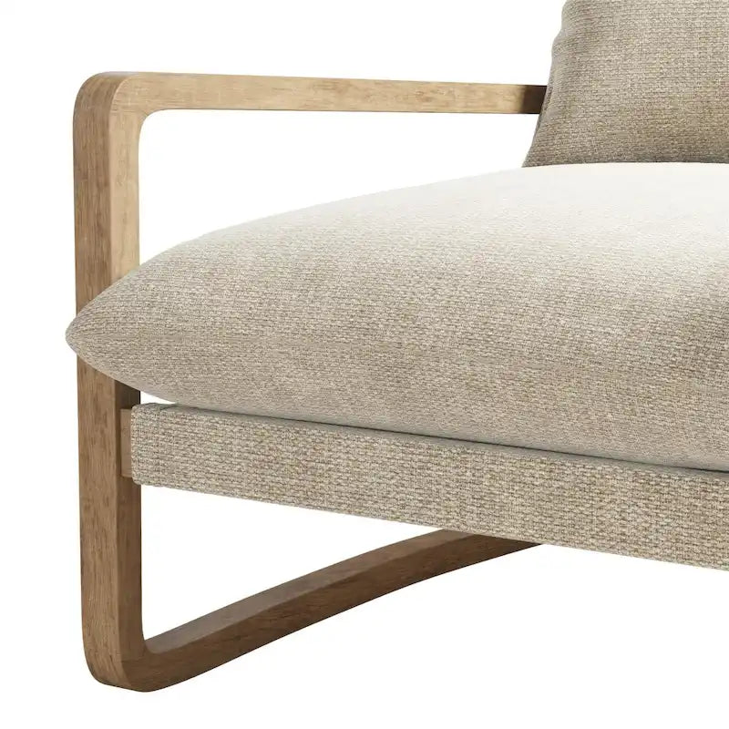 Fauteuil d'appoint en lin – Ivoire / Marine, 1 place