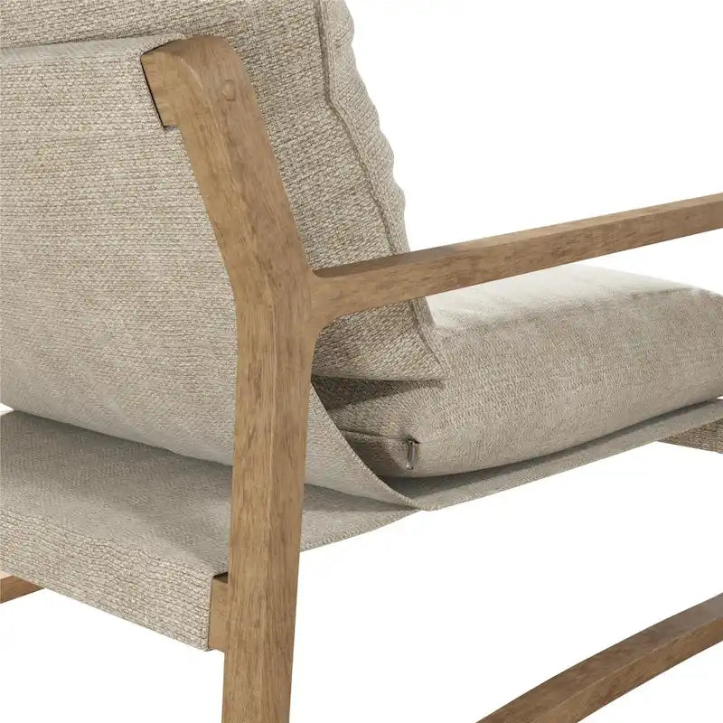Fauteuil d'appoint en lin – Ivoire / Marine, 1 place