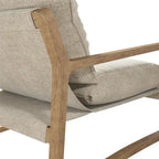 Fauteuil d'appoint en lin – Ivoire / Marine, 1 place
