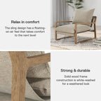 Fauteuil d'appoint en lin – Ivoire / Marine, 1 place