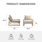 Fauteuil d'appoint en lin – Ivoire / Marine, 1 place