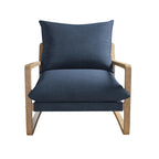 Fauteuil d'appoint en lin – Ivoire / Marine, 1 place