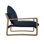Fauteuil d'appoint en lin – Ivoire / Marine, 1 place