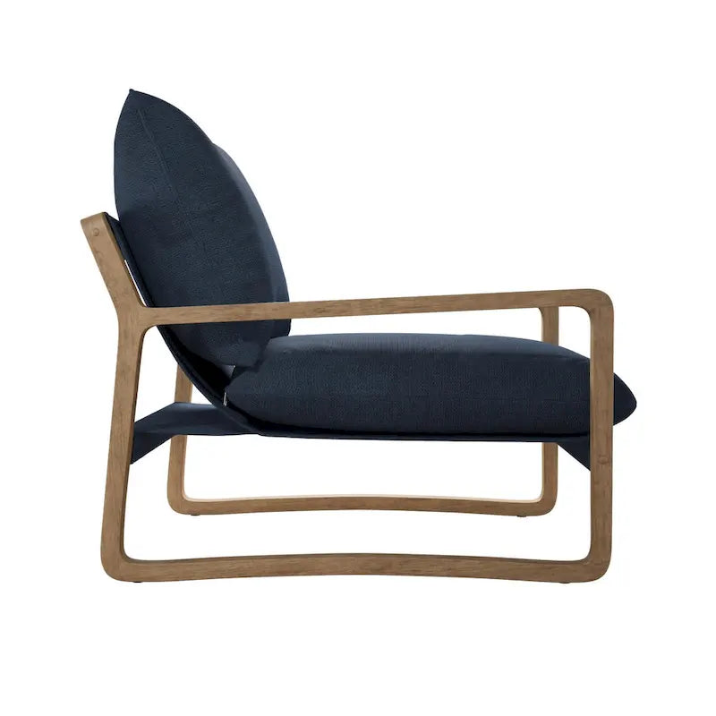 Fauteuil d'appoint en lin – Ivoire / Marine, 1 place