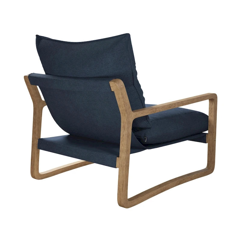 Fauteuil d'appoint en lin – Ivoire / Marine, 1 place