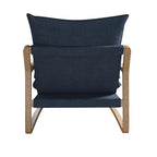 Fauteuil d'appoint en lin – Ivoire / Marine, 1 place