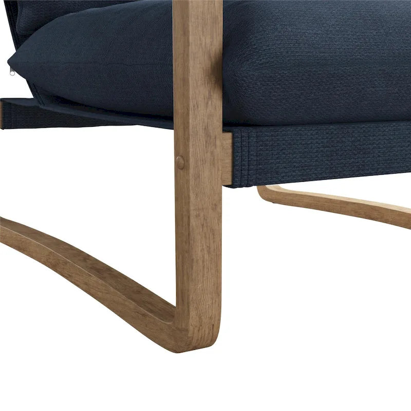 Fauteuil d'appoint en lin – Ivoire / Marine, 1 place