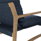 Fauteuil d'appoint en lin – Ivoire / Marine, 1 place