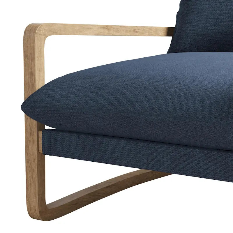 Fauteuil d'appoint en lin – Ivoire / Marine, 1 place