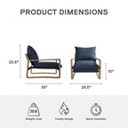 Fauteuil d'appoint en lin – Ivoire / Marine, 1 place
