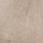 Table de salle à manger ronde en pin recyclé vieilli, blanche – 6 à 8 places
