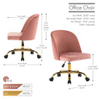 Chaises de bureau sans accoudoirs en velours Louie Porthos Home