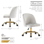 Chaises de bureau sans accoudoirs en velours Louie Porthos Home