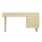 Bureau Sierra 3 tiroirs en bois et rotin