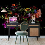 Bureau Sierra 3 tiroirs en bois et rotin