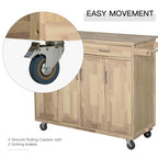 HOMCOM Chariot de cuisine en bois avec tiroirs, armoires et porte-serviettes pour salle à manger