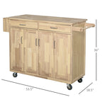 HOMCOM Chariot de cuisine en bois avec tiroirs, armoires et porte-serviettes pour salle à manger
