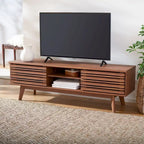 SAFAVIEH Teela Walnut 59-inch Storage Media TV Stand - 59   W x 15   L x 19   H - 59Wx15Dx19H