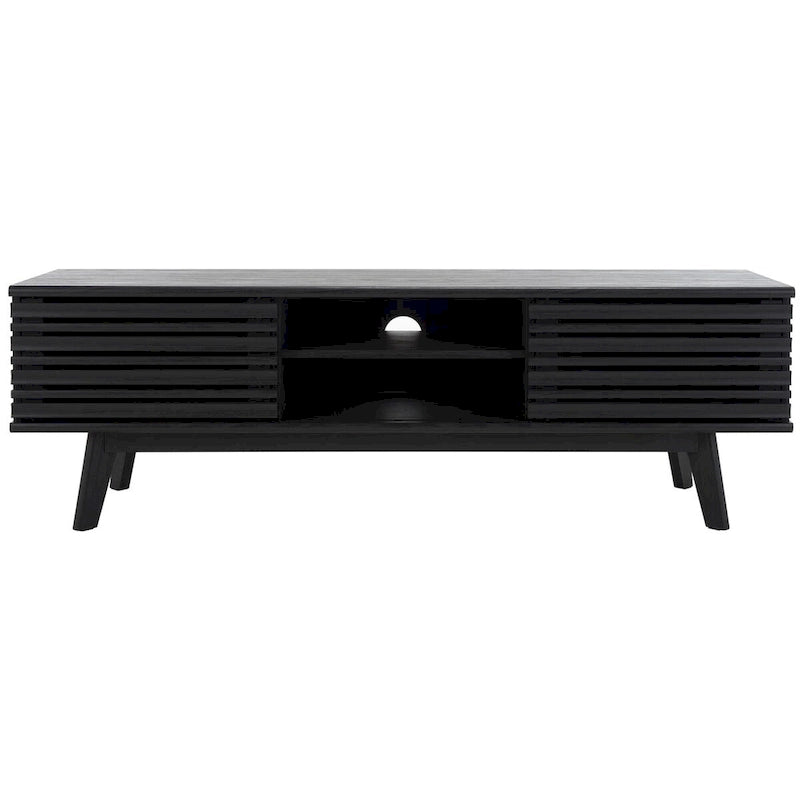 Meuble TV média de rangement Safavieh Teela Noyer 59 pouces – 59 L x 15 P x 19 H – 59Lx15Px19H