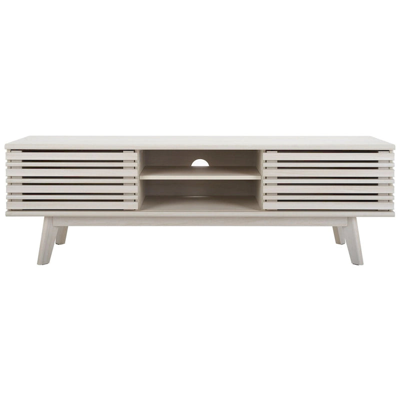 Meuble TV média de rangement Safavieh Teela Noyer 59 pouces – 59 L x 15 P x 19 H – 59Lx15Px19H