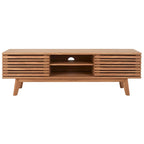 Meuble TV média de rangement Safavieh Teela Noyer 59 pouces – 59 L x 15 P x 19 H – 59Lx15Px19H