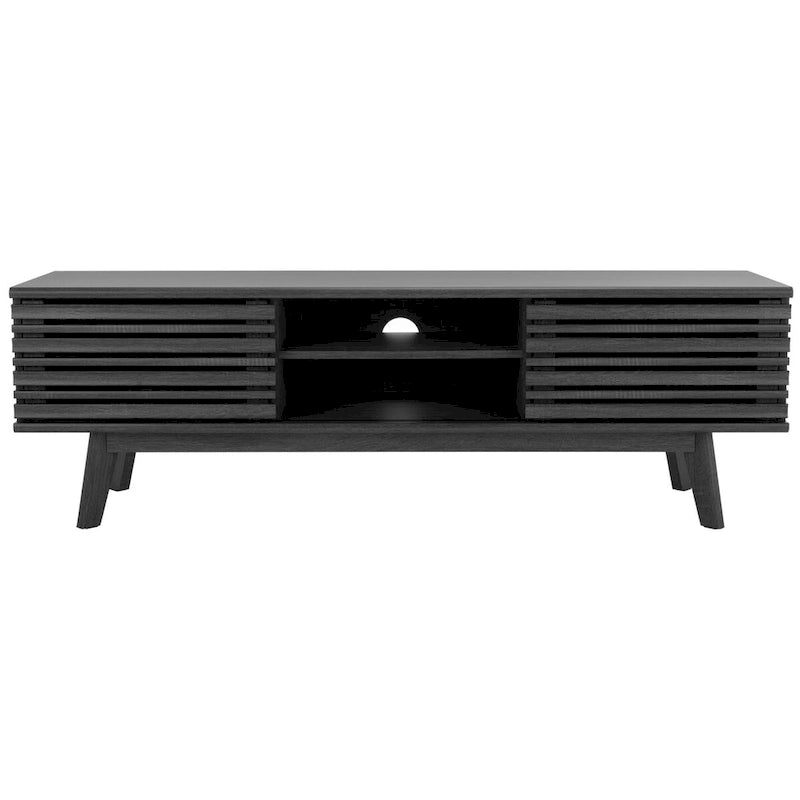 Meuble TV média de rangement Safavieh Teela Noyer 59 pouces – 59 L x 15 P x 19 H – 59Lx15Px19H