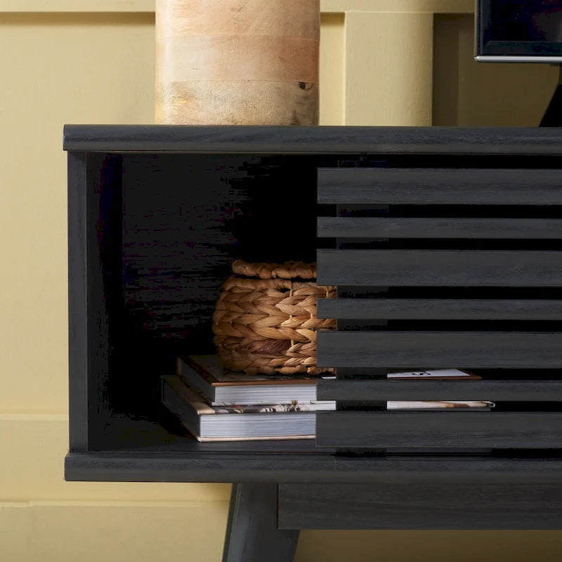 Meuble TV média de rangement Safavieh Teela Noyer 59 pouces – 59 L x 15 P x 19 H – 59Lx15Px19H