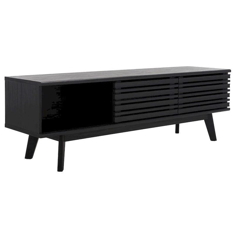 Meuble TV média de rangement Safavieh Teela Noyer 59 pouces – 59 L x 15 P x 19 H – 59Lx15Px19H