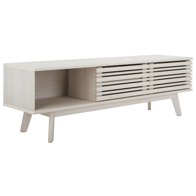 Meuble TV média de rangement Safavieh Teela Noyer 59 pouces – 59 L x 15 P x 19 H – 59Lx15Px19H