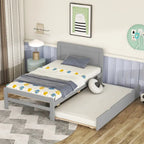 Cadre de lit plateforme en bois au design moderne avec lit gigogne