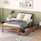 Cadre de lit plateforme en bois au design moderne avec lit gigogne